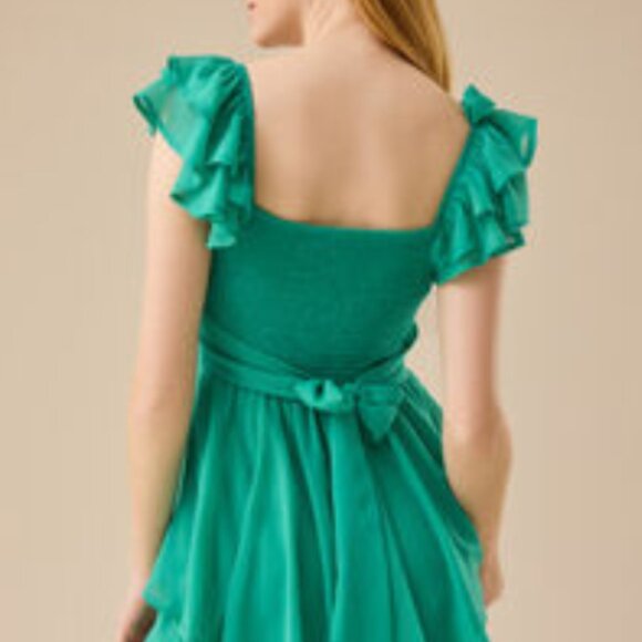 NWT Altar'd State Lainey Double Layered Romper XS Green Dress - Picture 5 of 6